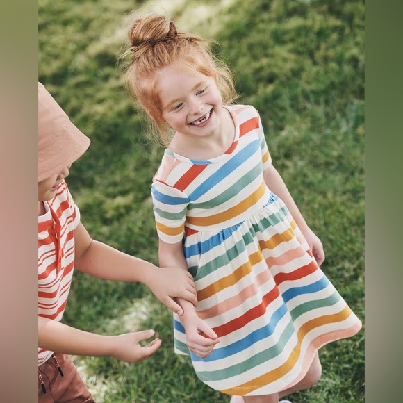 HANNA ANDERSSON Stripe Skater Dress with Pockets - Picture 2 of 13